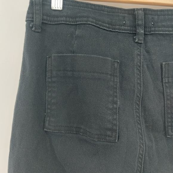 Avec Les Filles high waist wide leg cropped black jeans with released hem Size 2 - Picture 4 of 6